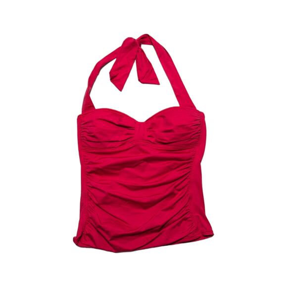 Tommy Bahama Ruched Tankini Swim Top Halter Hot Pink Swimsuit Womens X-Small - Picture 1 of 5